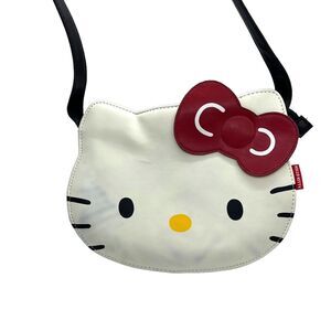 Hello Kitty Sanrio Vintage 2003 Large Face Shoulder Bag Red Bow Damage See Photo